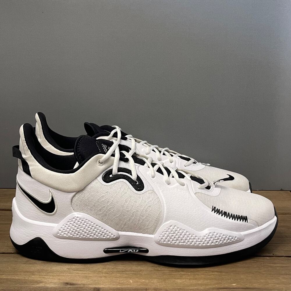 Nike Air PG 5 TB White Black Sneakers Basketball Shoes DM5045-100 Men's Size 17
